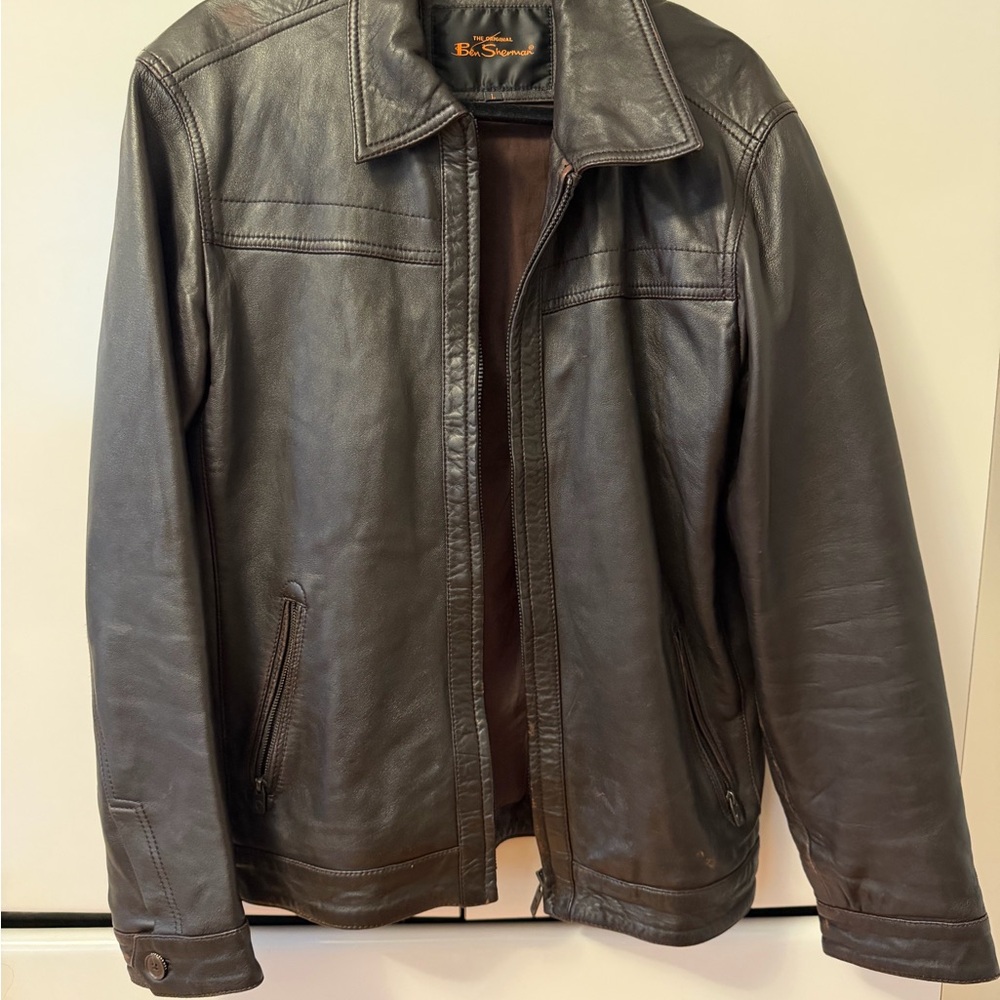 Ben Sherman Dark Brown Leather Jacket